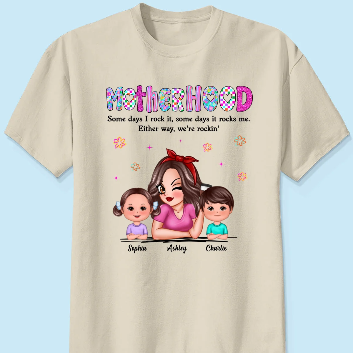 Rockin' Mother Hood Pretty Mom & Kids Personalized Shirt - Image 14