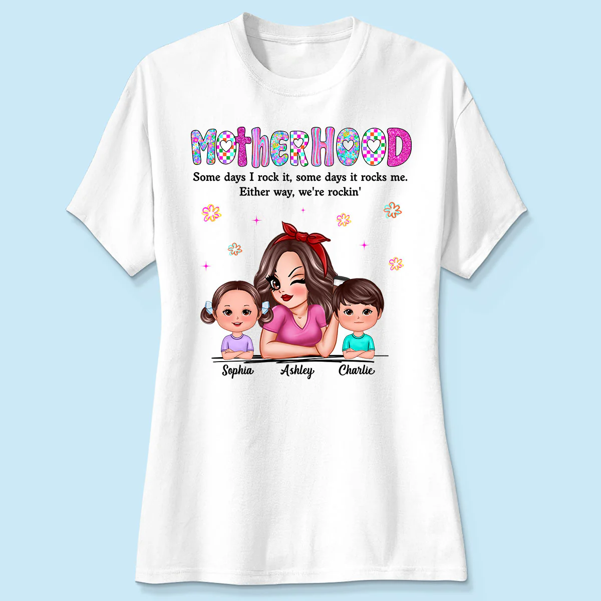 Rockin' Mother Hood Pretty Mom & Kids Personalized Shirt - Image 4