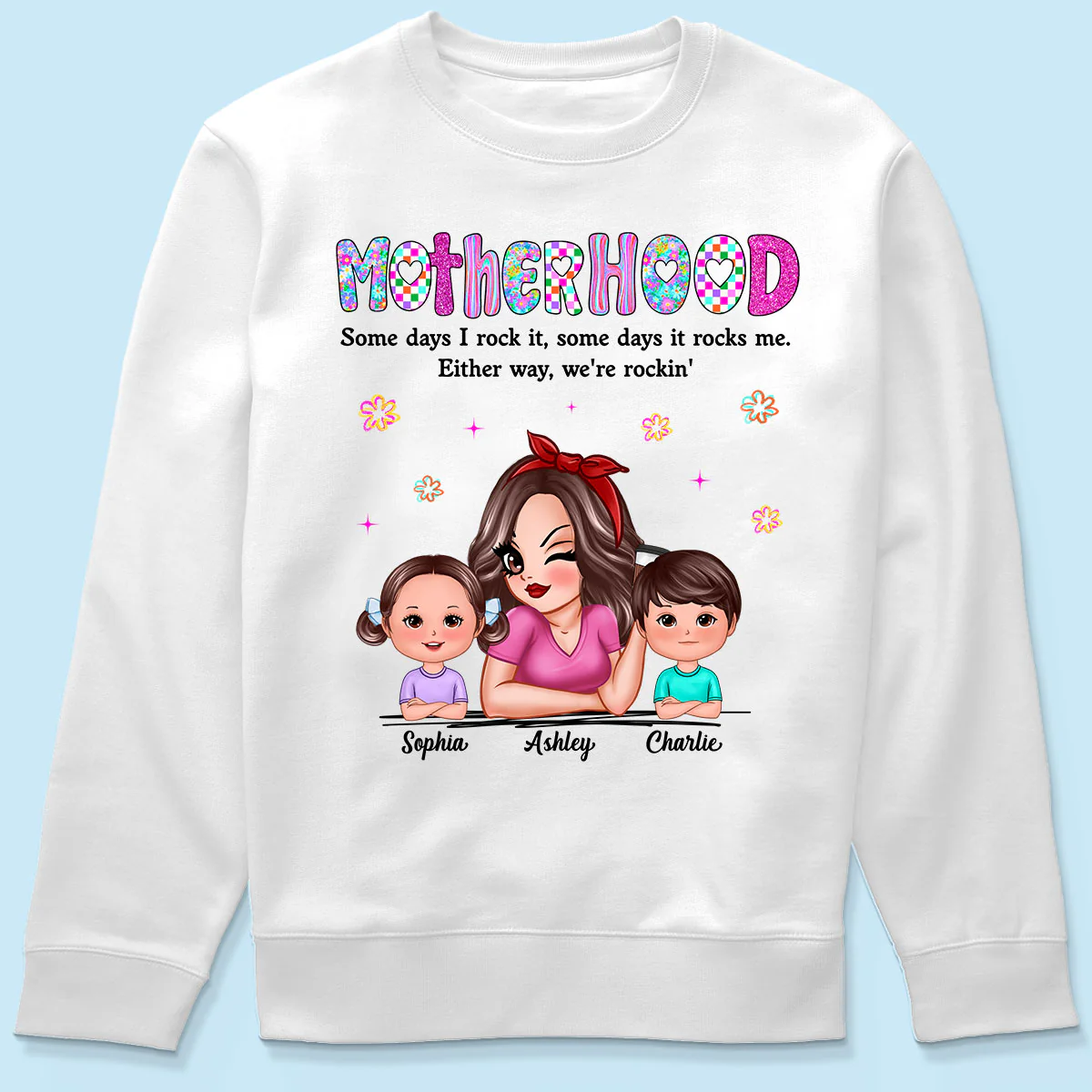 Rockin' Mother Hood Pretty Mom & Kids Personalized Shirt - Image 5