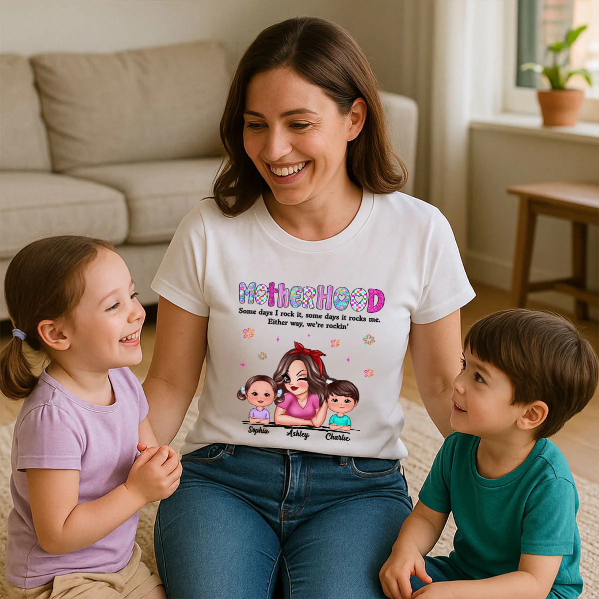 Rockin' Mother Hood Pretty Mom & Kids Personalized Shirt - Image 6
