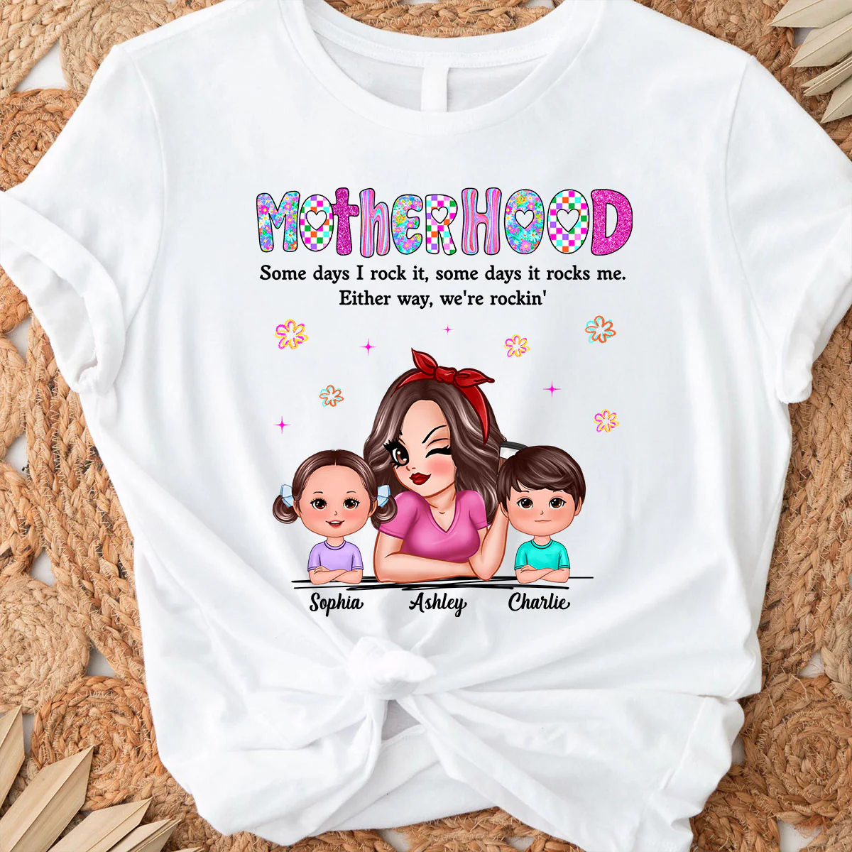 Rockin' Mother Hood Pretty Mom & Kids Personalized Shirt - Image 7