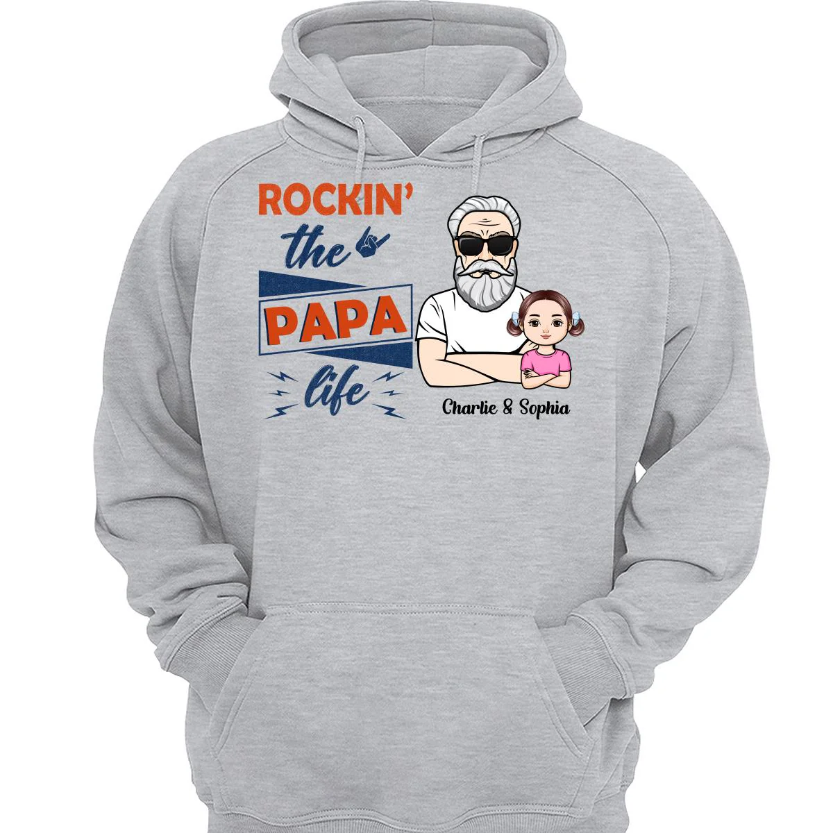 Rockin‘ The Dad Grandpa Life Crossed Arm Personalized Shirt - Image 3