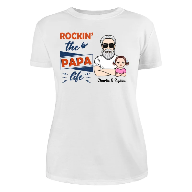 Rockin‘ The Dad Grandpa Life Crossed Arm Personalized Shirt - Image 9