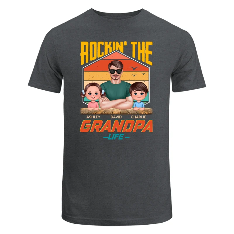 Rockin‘ The Dad Grandpa Life Retro Personalized Shirt - Image 7