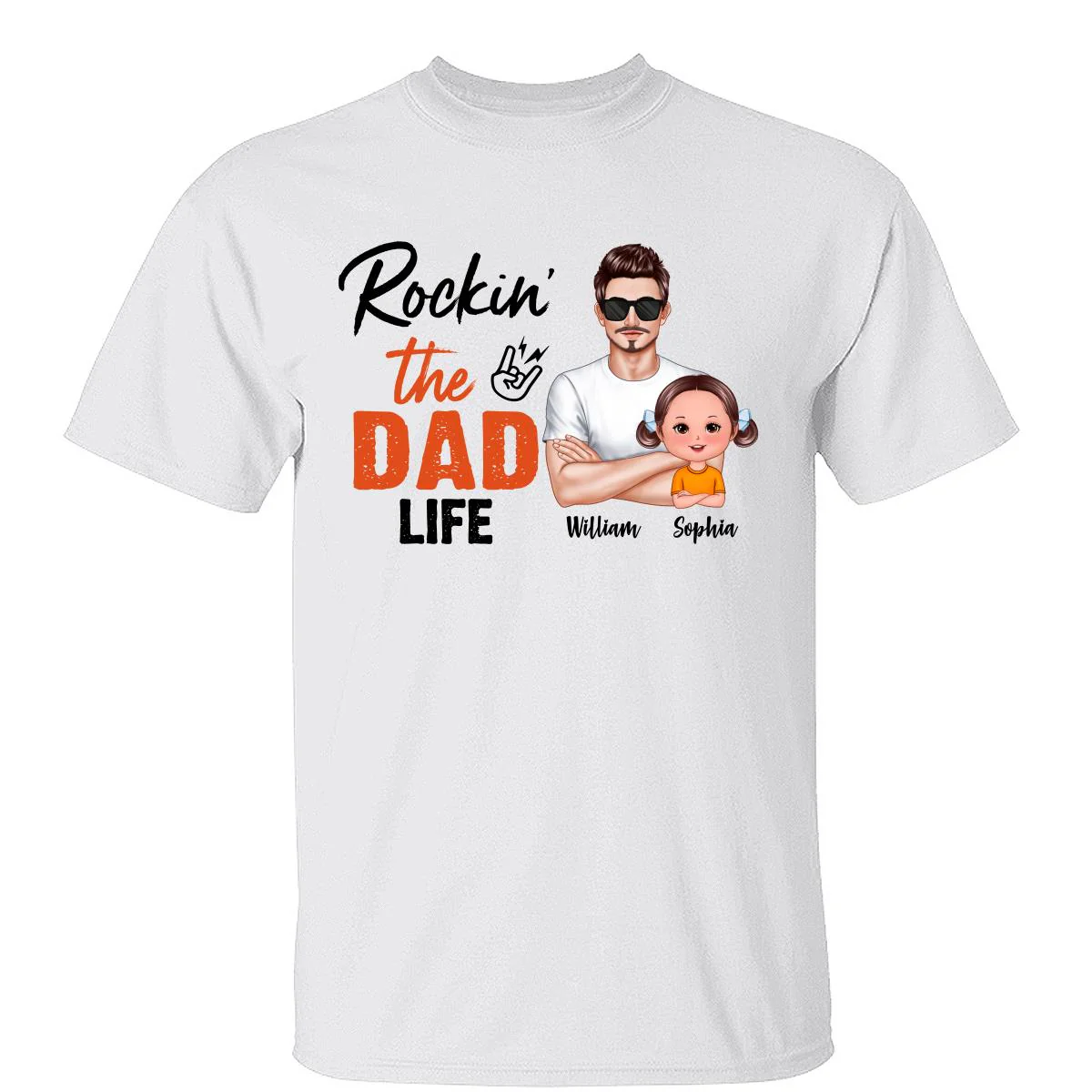 Rockin‘ The Dad Life Realistic Man And Doll Kids Father’s Day Gift For Dad Personalized Shirt