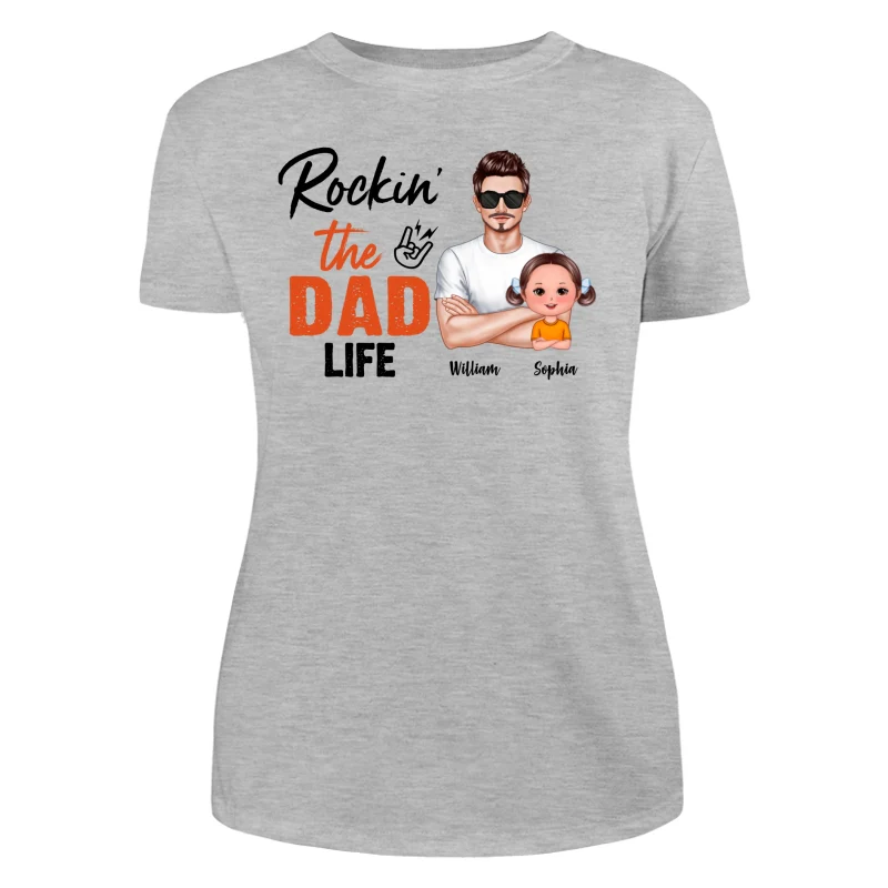 Rockin‘ The Dad Life Realistic Man And Doll Kids Father’s Day Gift For Dad Personalized Shirt - Image 10