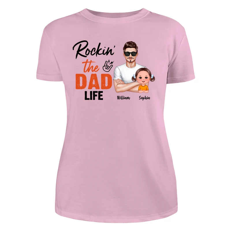 Rockin‘ The Dad Life Realistic Man And Doll Kids Father’s Day Gift For Dad Personalized Shirt - Image 11