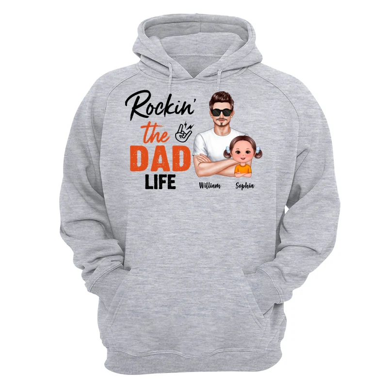 Rockin‘ The Dad Life Realistic Man And Doll Kids Father’s Day Gift For Dad Personalized Shirt - Image 14