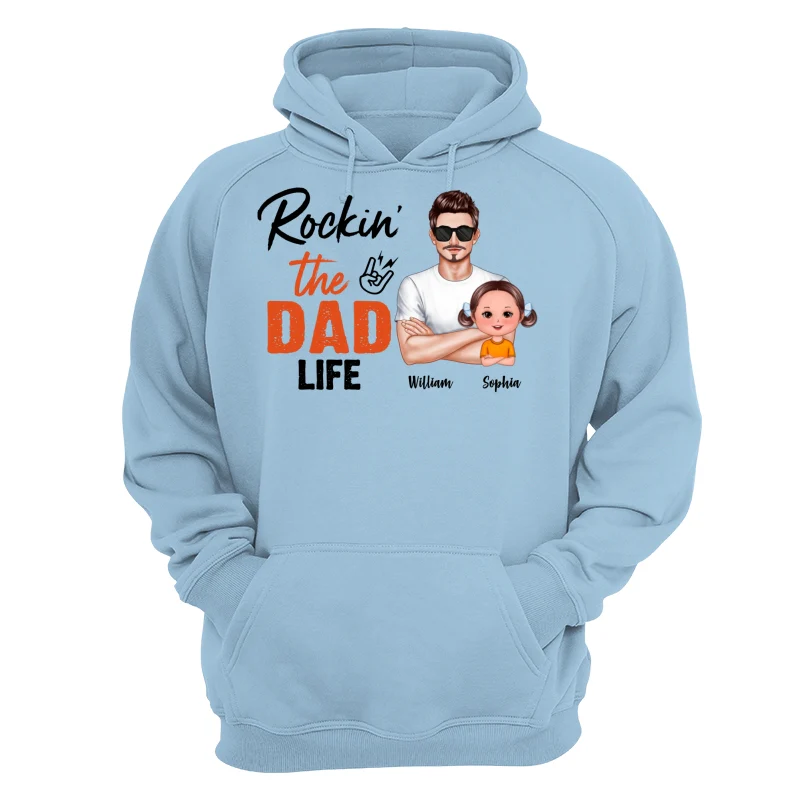 Rockin‘ The Dad Life Realistic Man And Doll Kids Father’s Day Gift For Dad Personalized Shirt - Image 16