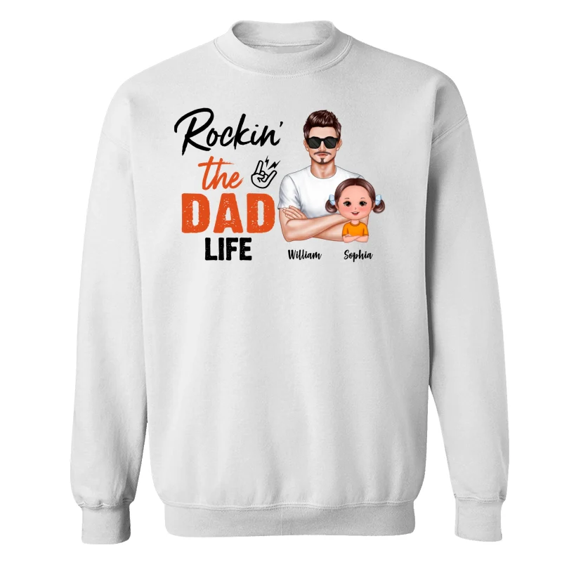 Rockin‘ The Dad Life Realistic Man And Doll Kids Father’s Day Gift For Dad Personalized Shirt - Image 17