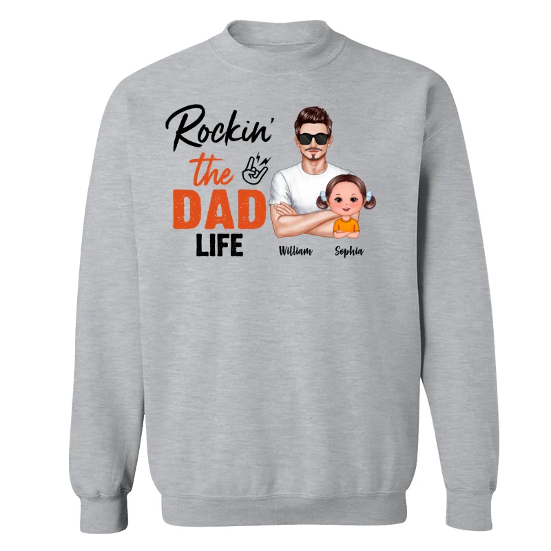 Rockin‘ The Dad Life Realistic Man And Doll Kids Father’s Day Gift For Dad Personalized Shirt - Image 18