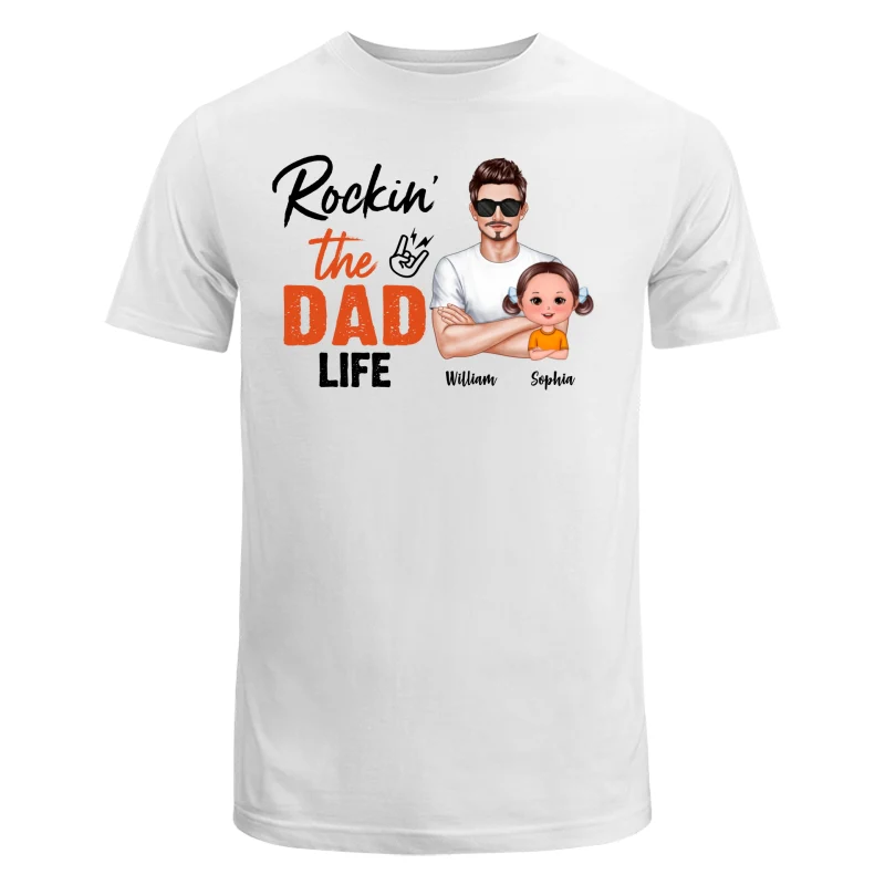Rockin‘ The Dad Life Realistic Man And Doll Kids Father’s Day Gift For Dad Personalized Shirt - Image 5