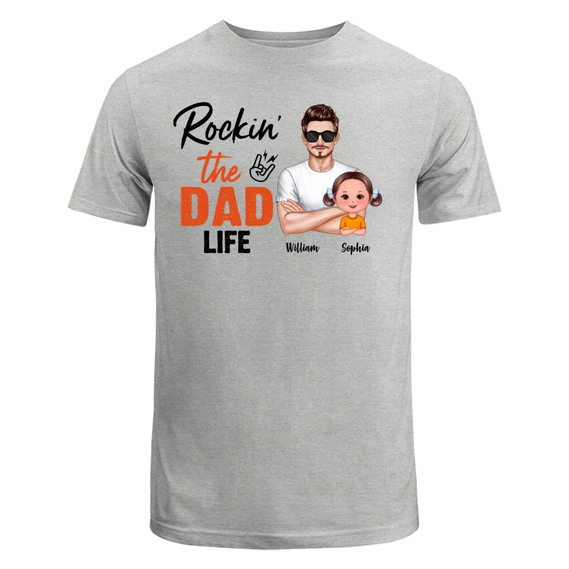 Rockin‘ The Dad Life Realistic Man And Doll Kids Father’s Day Gift For Dad Personalized Shirt - Image 6