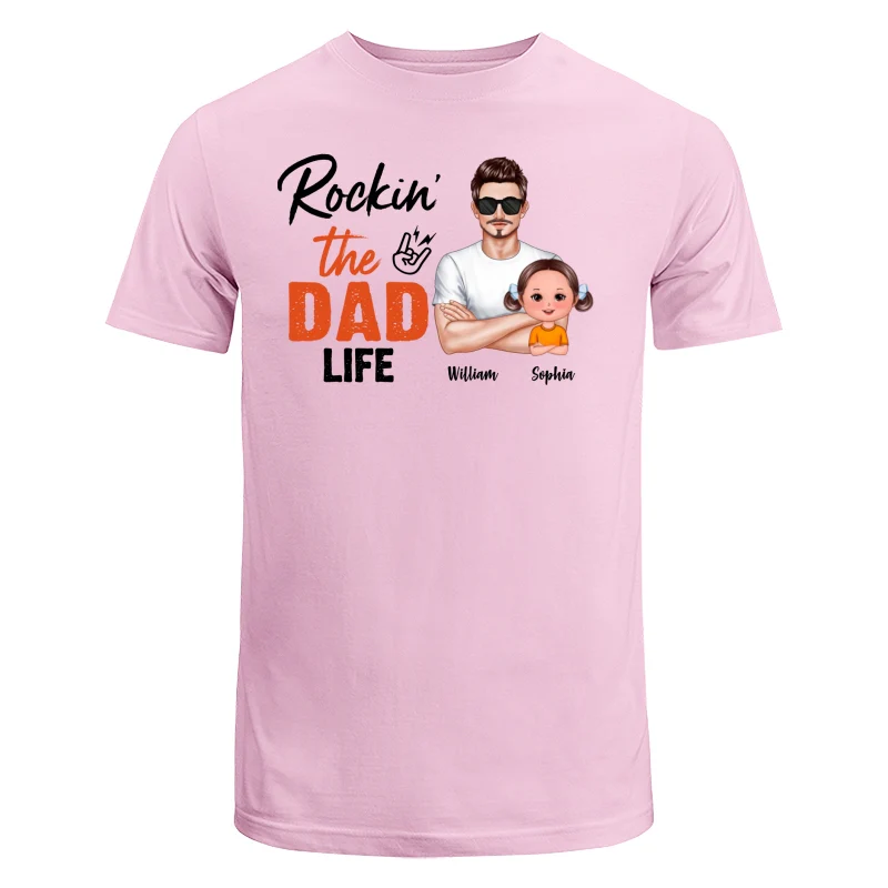 Rockin‘ The Dad Life Realistic Man And Doll Kids Father’s Day Gift For Dad Personalized Shirt - Image 7