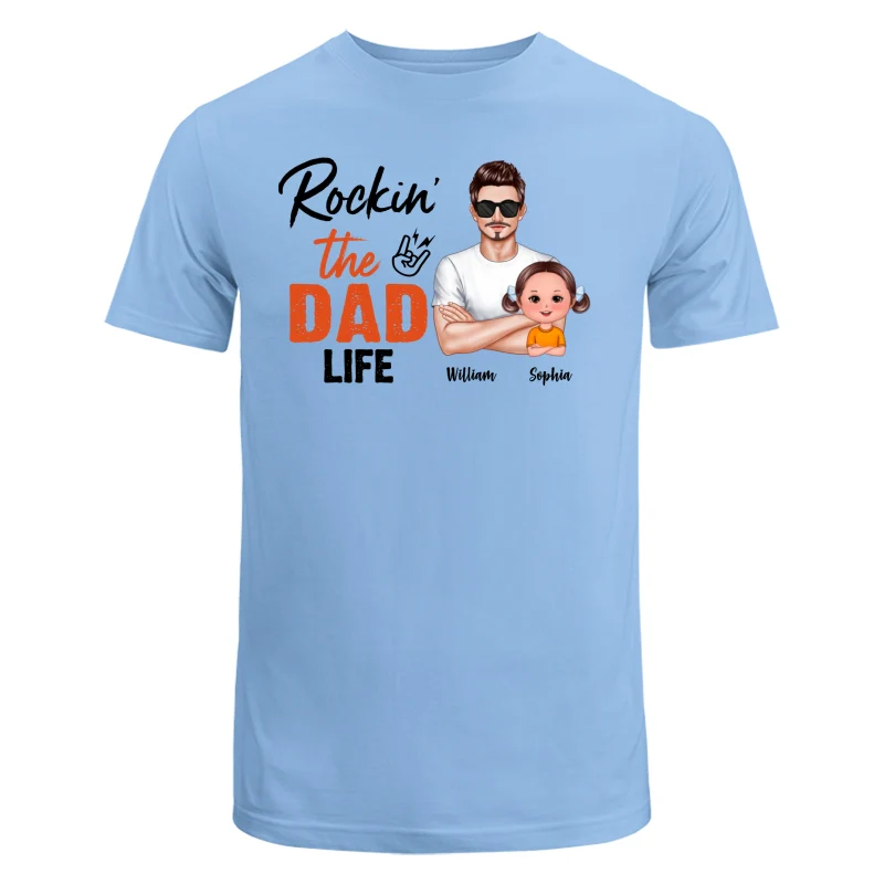 Rockin‘ The Dad Life Realistic Man And Doll Kids Father’s Day Gift For Dad Personalized Shirt - Image 8