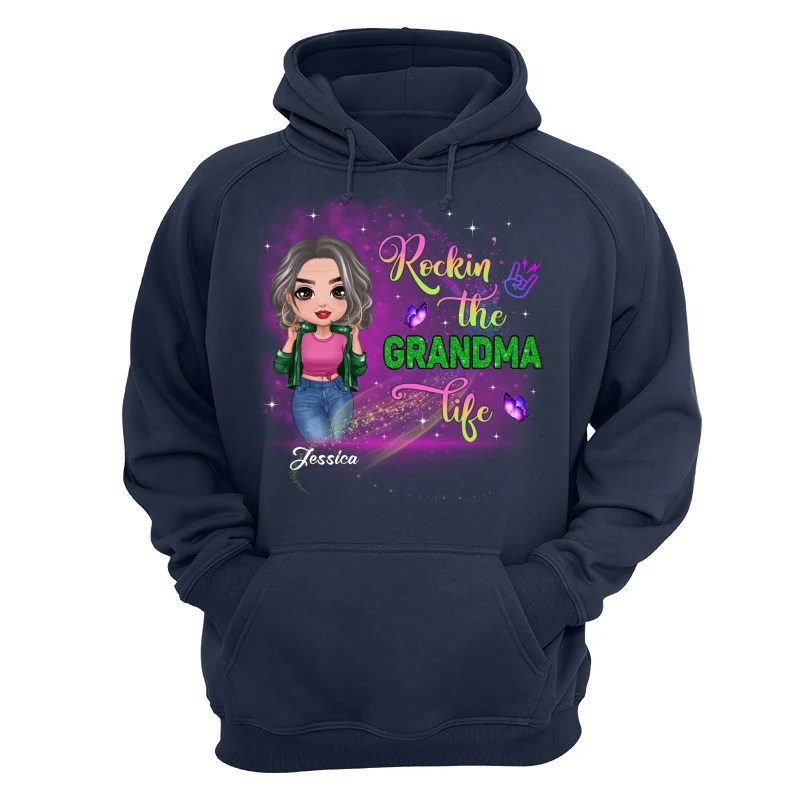 Rockin‘ The Grandma Life Colorful Sparkle Doll Grandma Personalized Shirt - Image 14