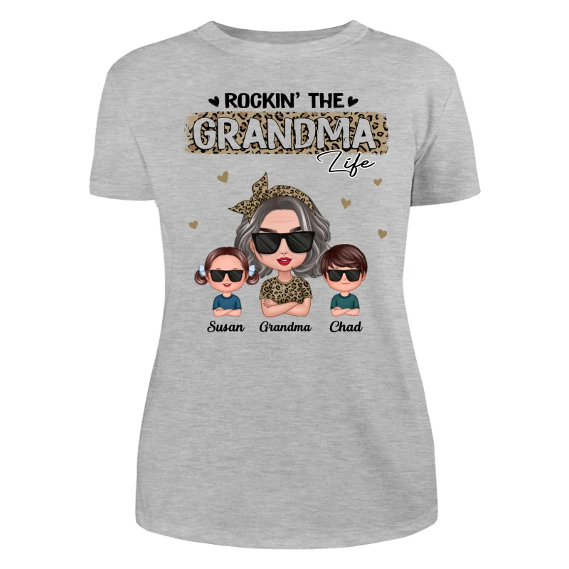 Rockin‘ The Grandma Life Cool Grandma & Grandkids Personalized Shirt - Image 10