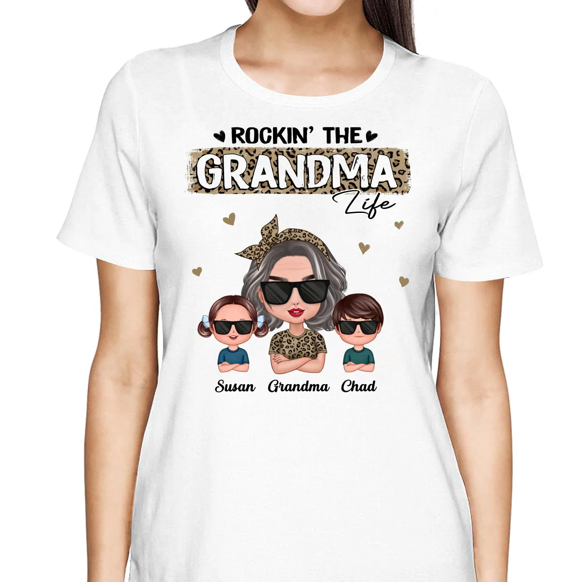 Rockin‘ The Grandma Life Cool Grandma & Grandkids Personalized Shirt - Image 2