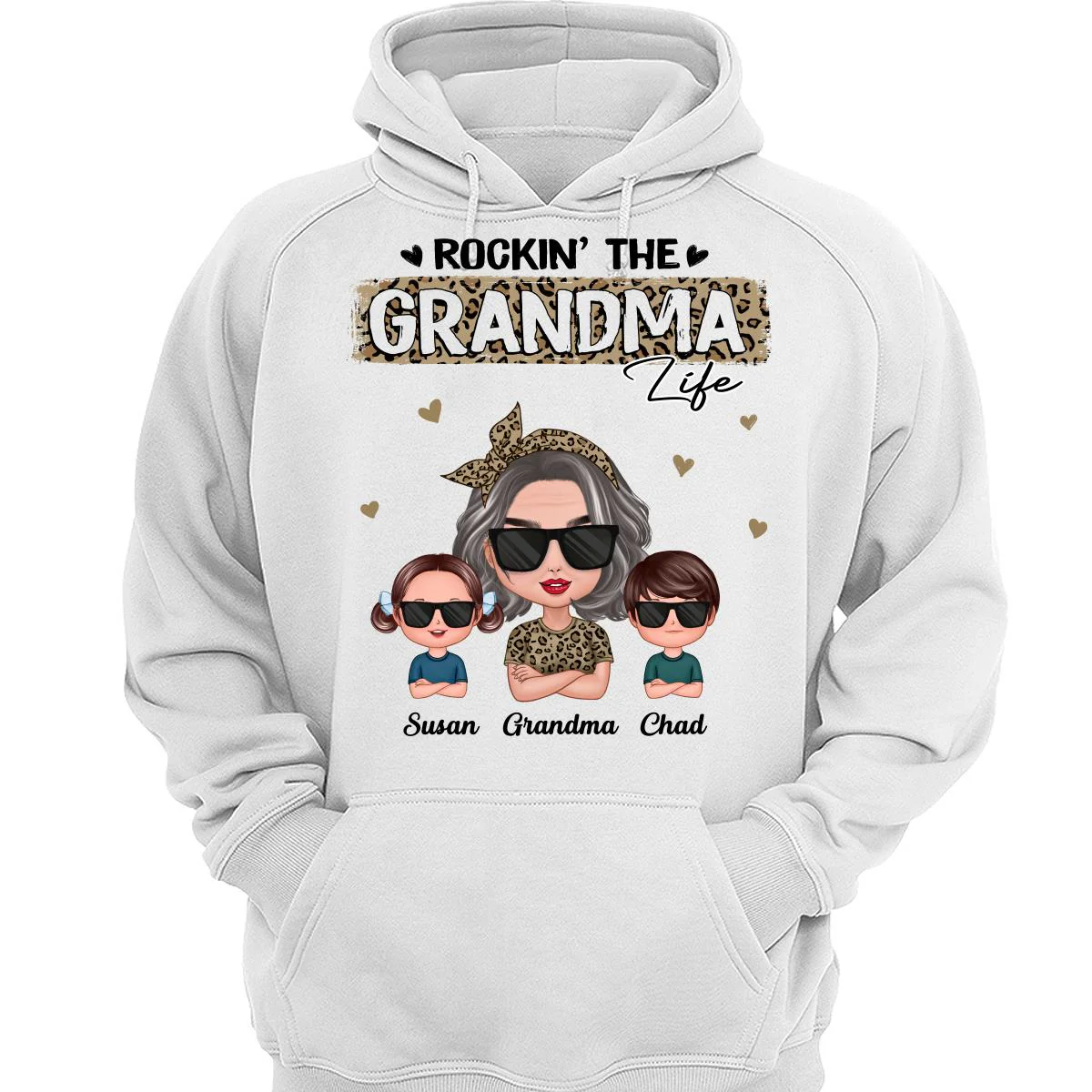 Rockin‘ The Grandma Life Cool Grandma & Grandkids Personalized Shirt - Image 3