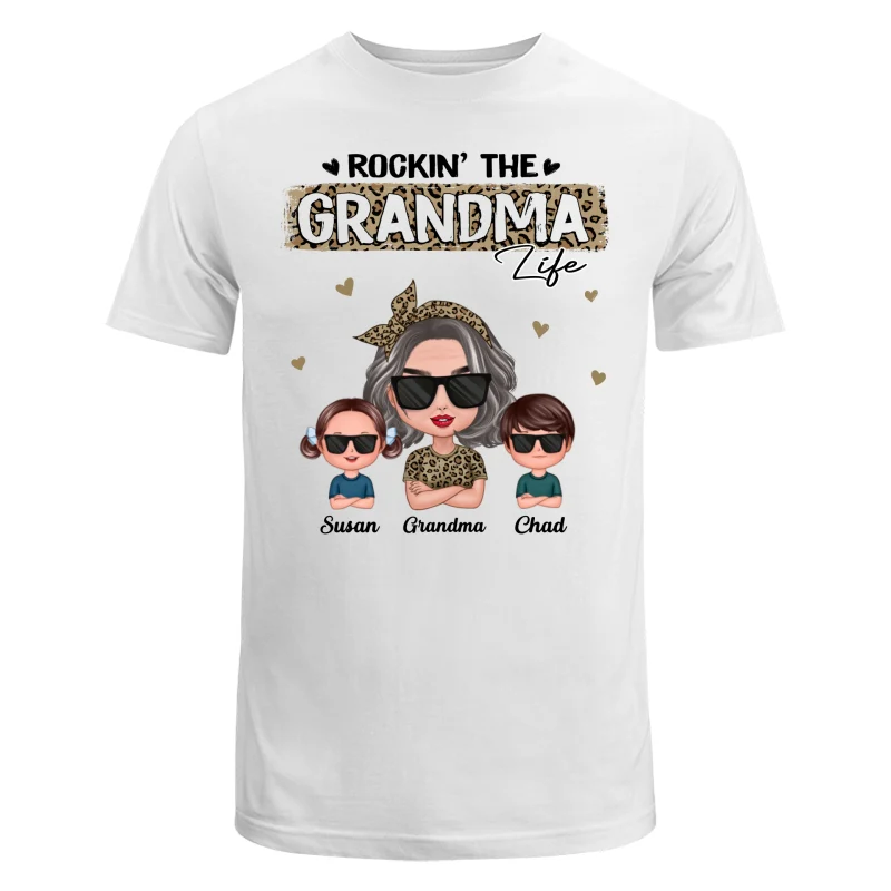 Rockin‘ The Grandma Life Cool Grandma & Grandkids Personalized Shirt - Image 5