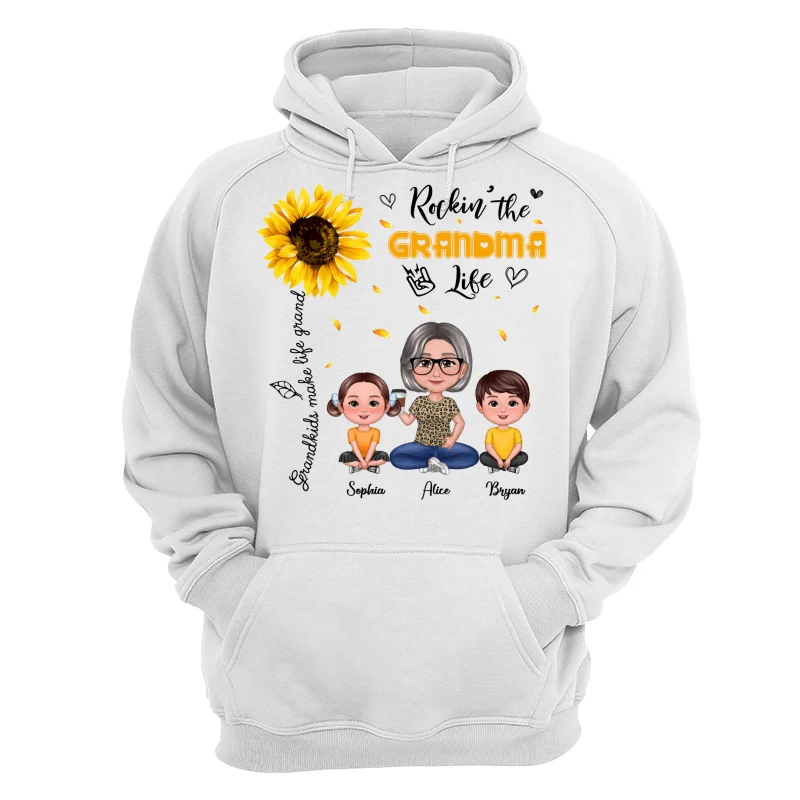 Rockin‘ The Grandma Life Sunflower Pretty Doll Personalized Shirt - Image 13