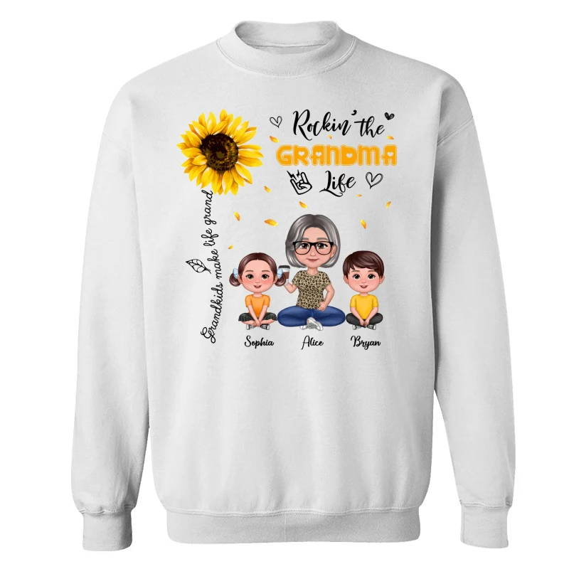 Rockin‘ The Grandma Life Sunflower Pretty Doll Personalized Shirt - Image 17