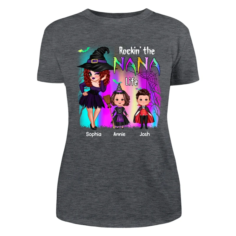 Rockin‘ The Nana Life Halloween Aurora Personalized Shirt - Image 10