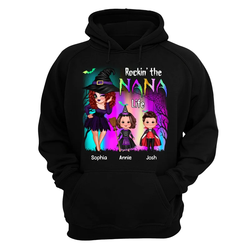 Rockin‘ The Nana Life Halloween Aurora Personalized Shirt - Image 11