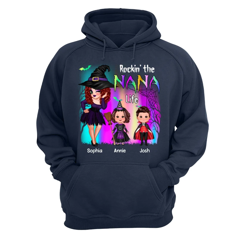Rockin‘ The Nana Life Halloween Aurora Personalized Shirt - Image 12