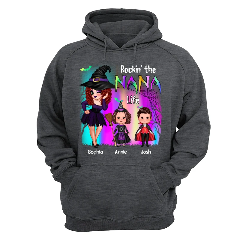 Rockin‘ The Nana Life Halloween Aurora Personalized Shirt - Image 13