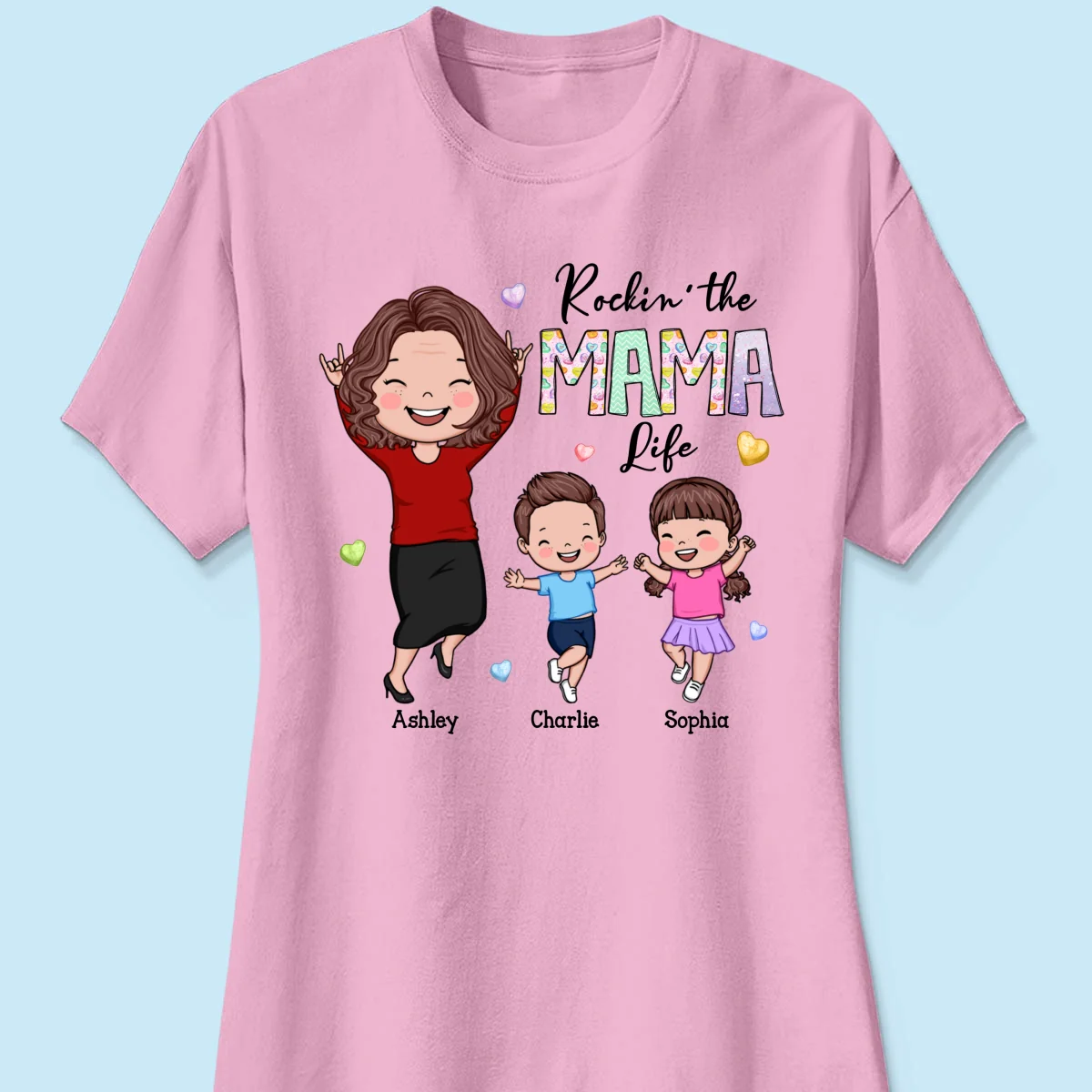 Rockin' The Nana Life Vector Happy Kids Personalized Shirt - Image 13