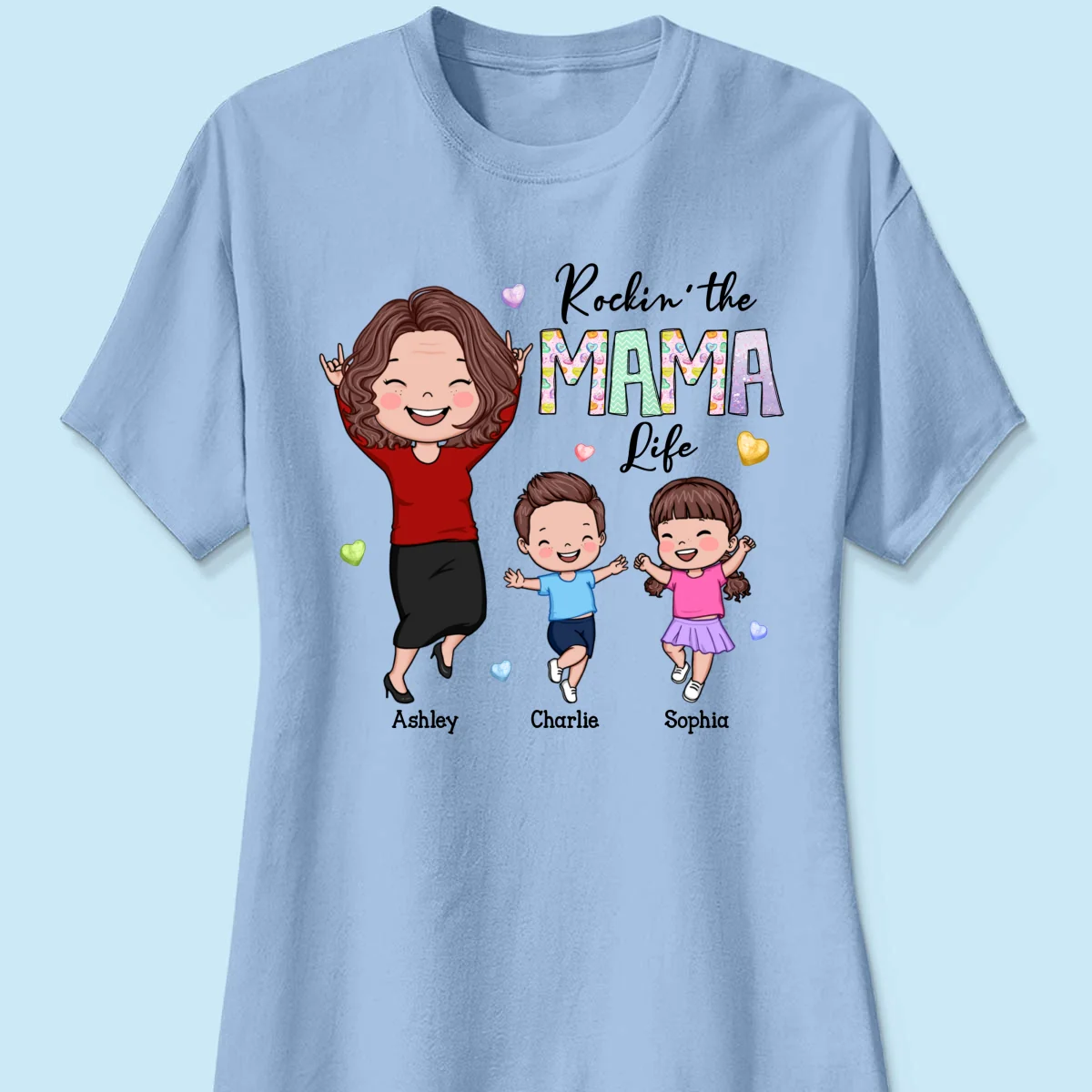 Rockin' The Nana Life Vector Happy Kids Personalized Shirt - Image 14