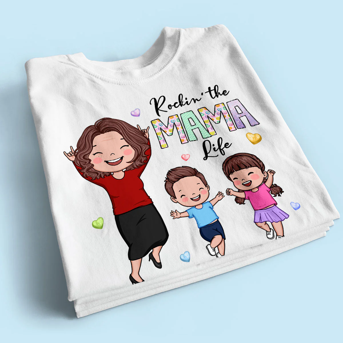 Rockin' The Nana Life Vector Happy Kids Personalized Shirt - Image 2