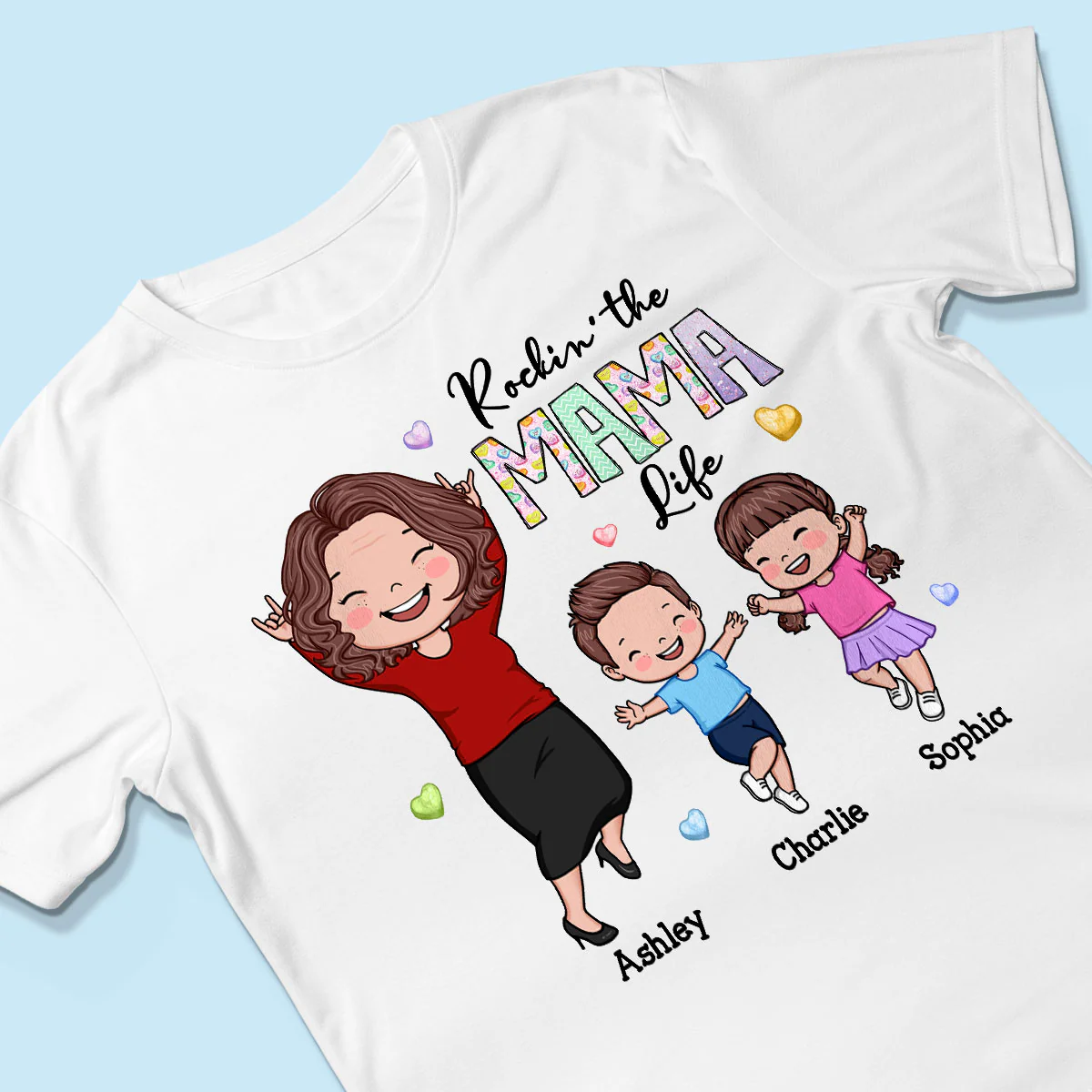 Rockin' The Nana Life Vector Happy Kids Personalized Shirt - Image 3
