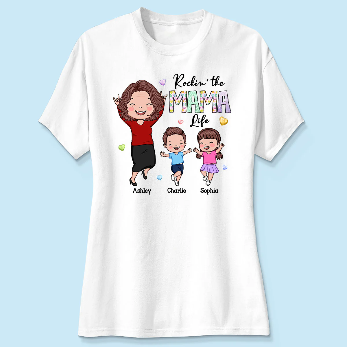 Rockin' The Nana Life Vector Happy Kids Personalized Shirt - Image 4