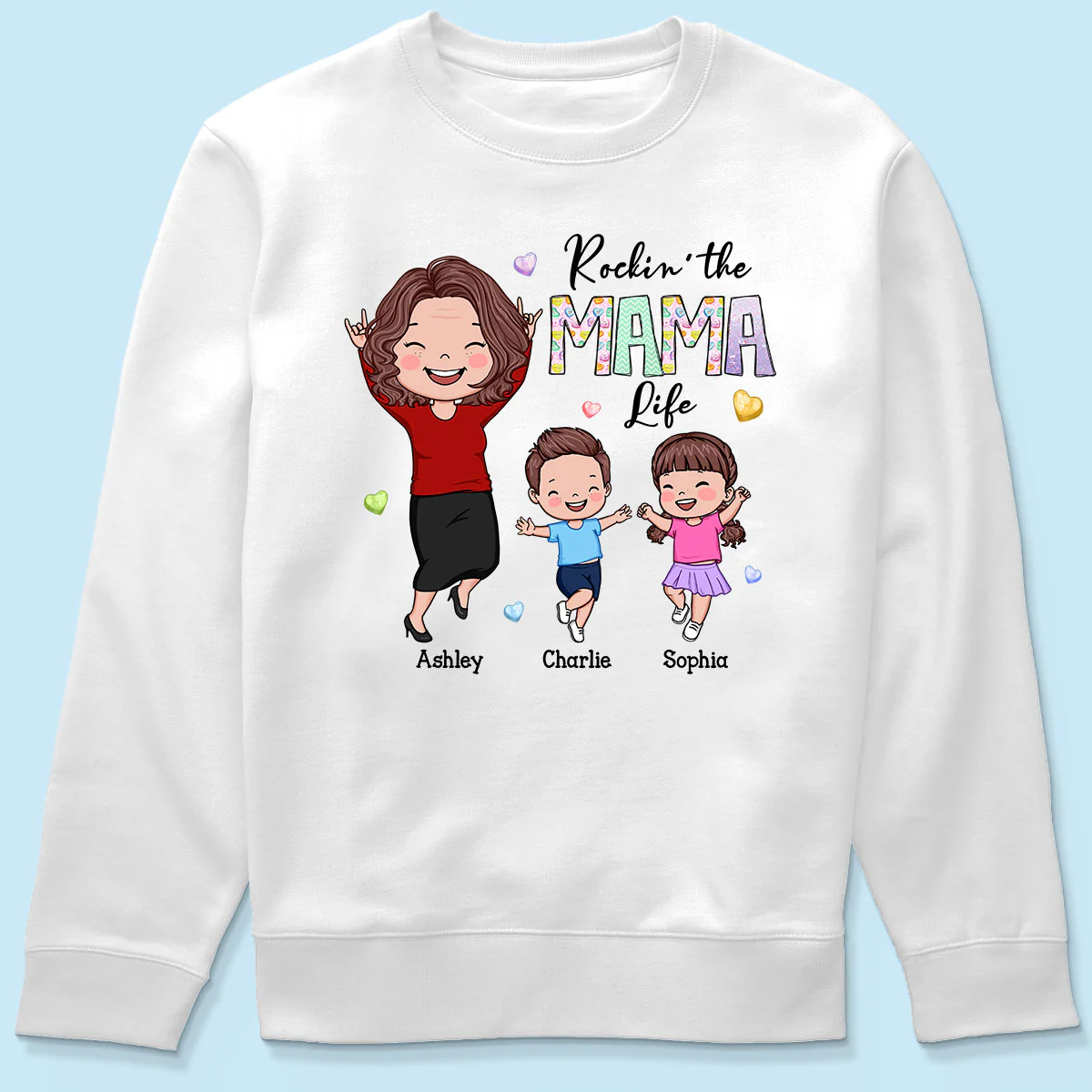 Rockin' The Nana Life Vector Happy Kids Personalized Shirt - Image 6