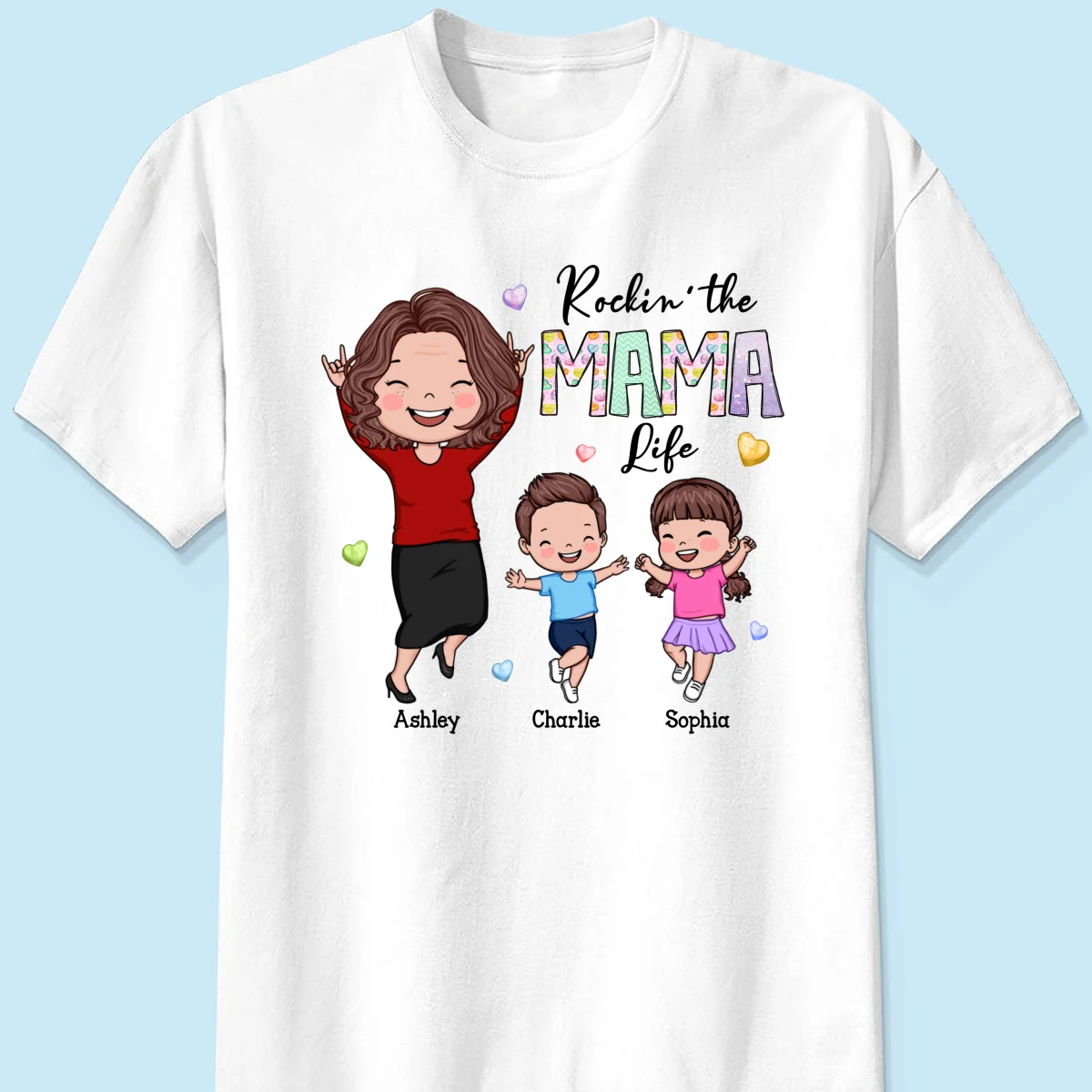 Rockin' The Nana Life Vector Happy Kids Personalized Shirt - Image 7
