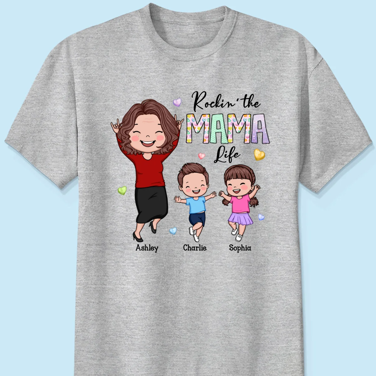 Rockin' The Nana Life Vector Happy Kids Personalized Shirt - Image 8