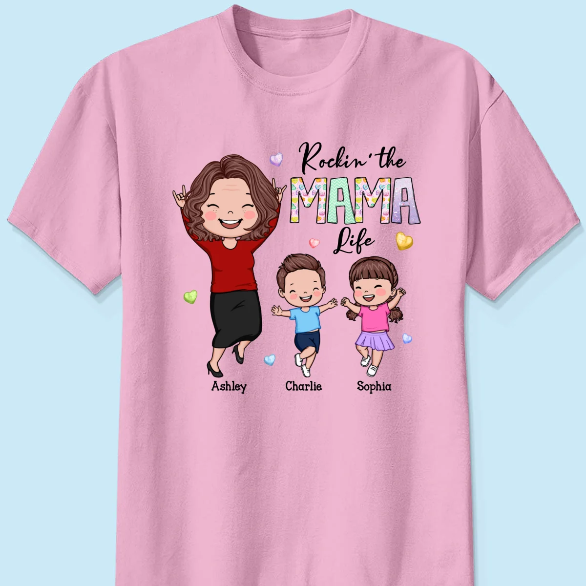 Rockin' The Nana Life Vector Happy Kids Personalized Shirt - Image 9