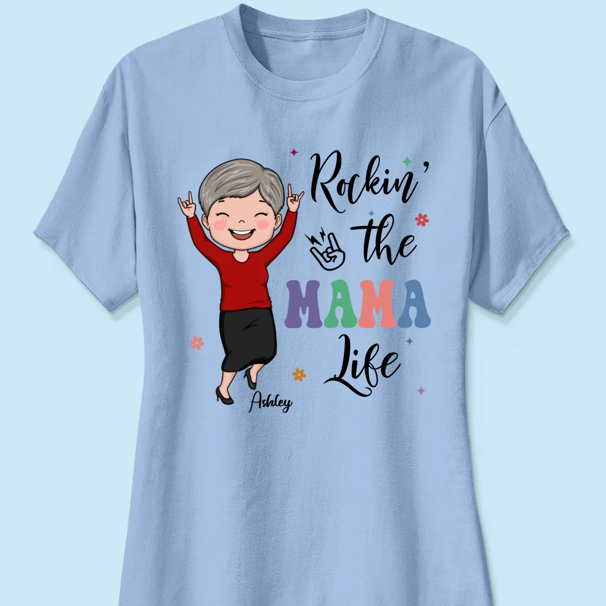 Rockin' The Nana Life Vector Woman Retro Style Personalized Shirt - Image 14