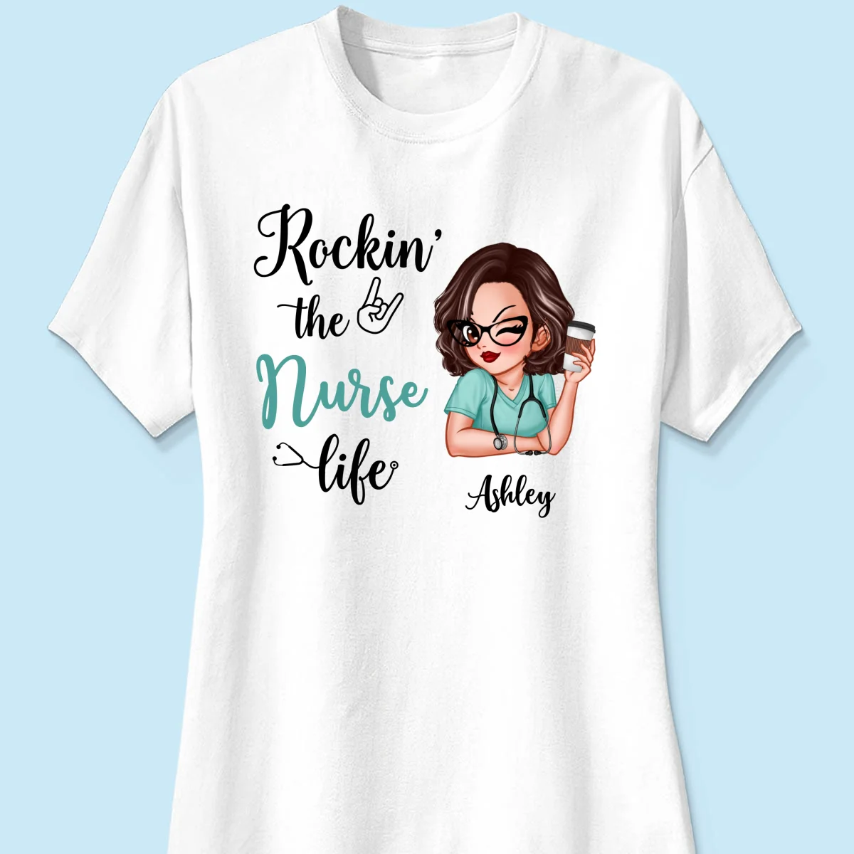 Rockin‘ The Nurse Life Personalized Shirt, Cool Gift For Nurse - Image 12
