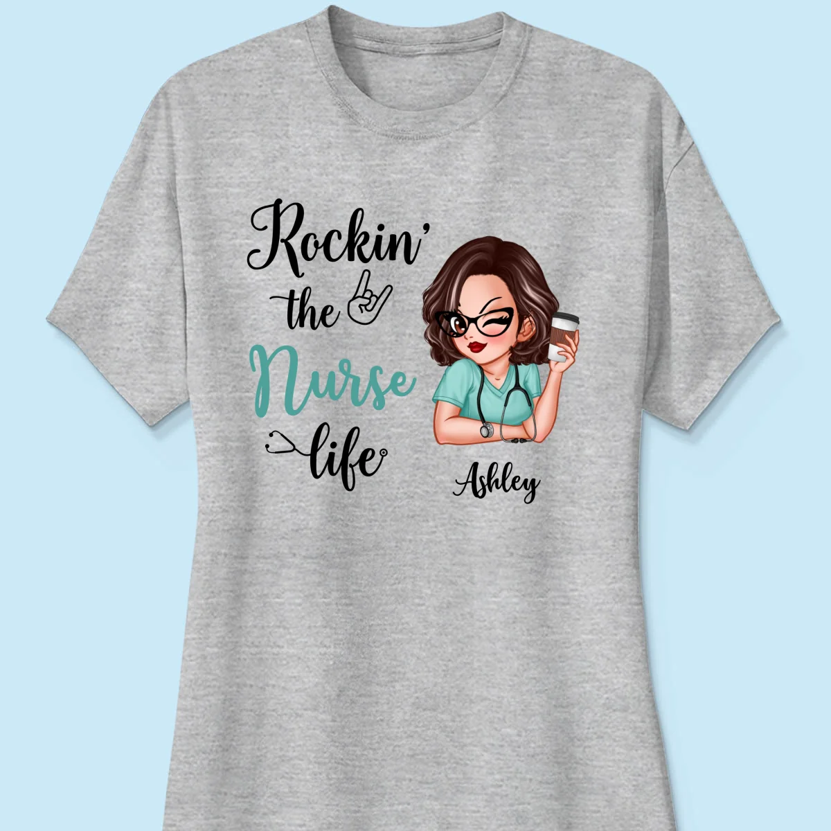 Rockin‘ The Nurse Life Personalized Shirt, Cool Gift For Nurse - Image 13
