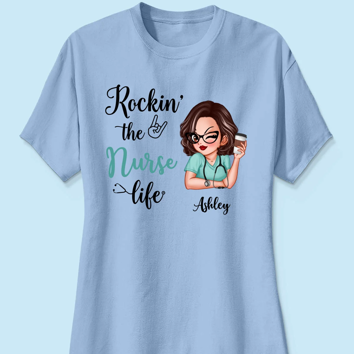 Rockin‘ The Nurse Life Personalized Shirt, Cool Gift For Nurse - Image 14