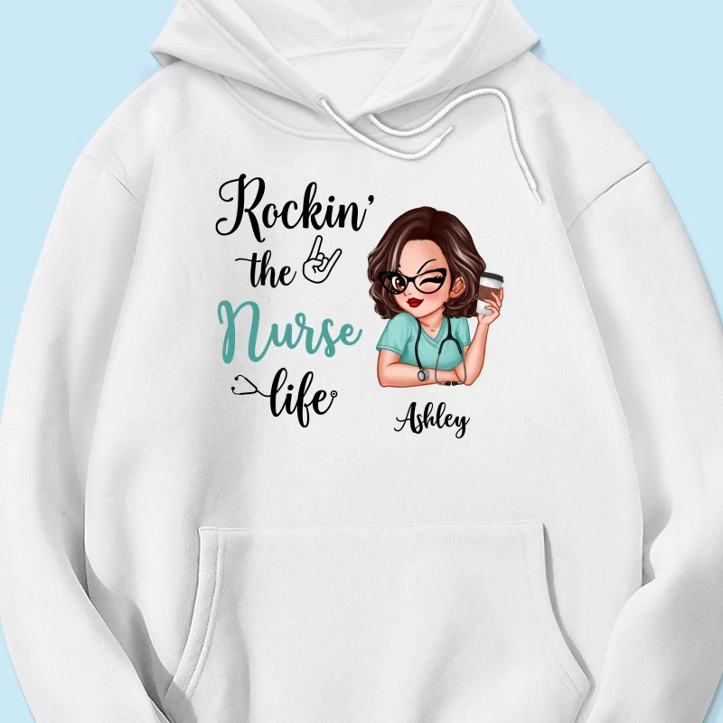 Rockin‘ The Nurse Life Personalized Shirt, Cool Gift For Nurse - Image 15