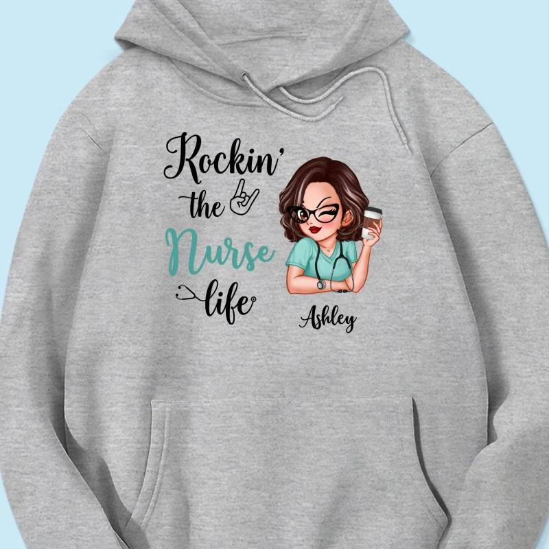 Rockin‘ The Nurse Life Personalized Shirt, Cool Gift For Nurse - Image 16