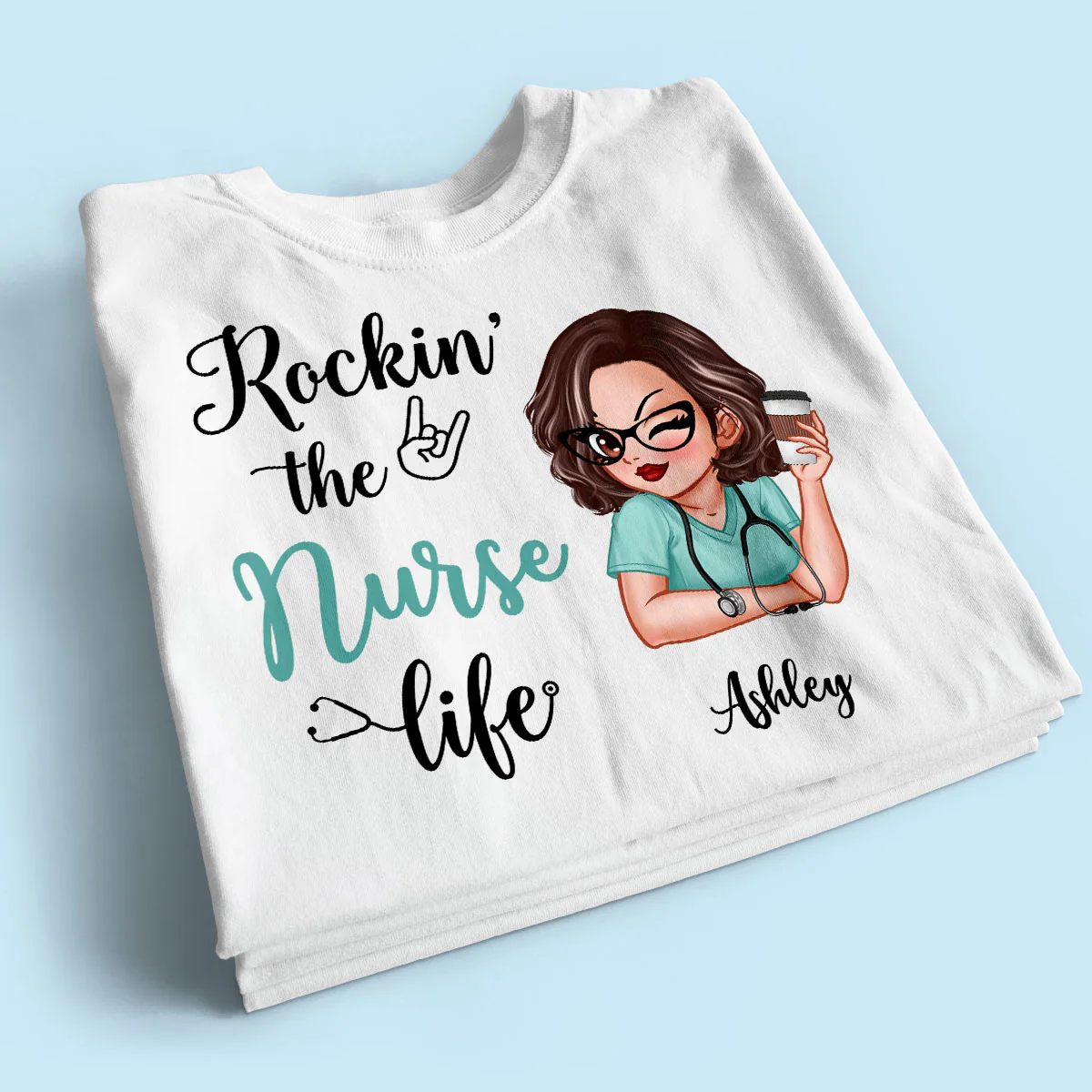 Rockin‘ The Nurse Life Personalized Shirt, Cool Gift For Nurse - Image 2
