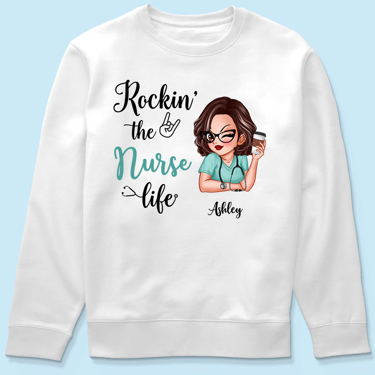 Rockin‘ The Nurse Life Personalized Shirt, Cool Gift For Nurse - Image 6