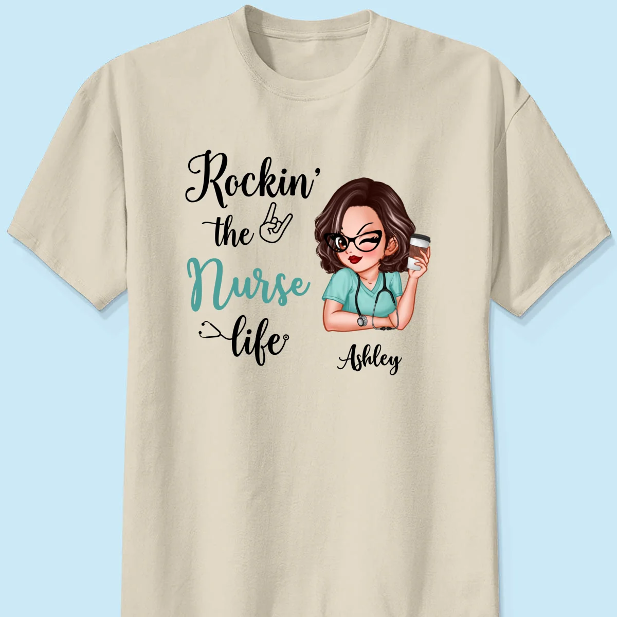 Rockin‘ The Nurse Life Personalized Shirt, Cool Gift For Nurse - Image 8