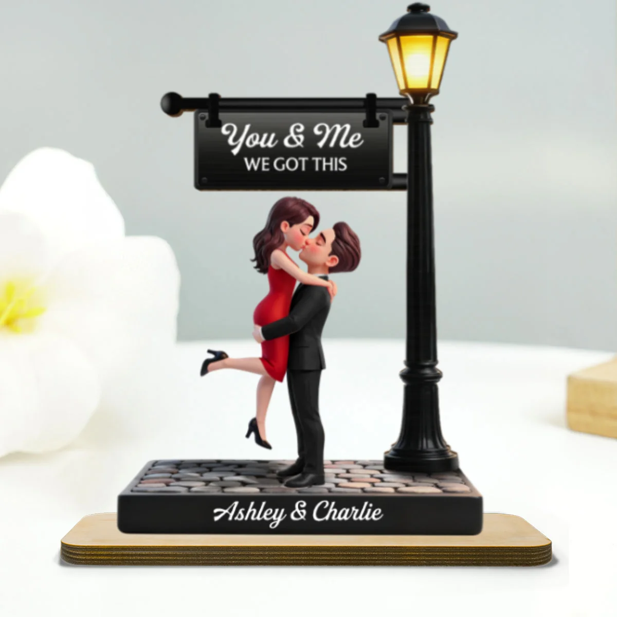 Timeless Love Under The Light - Personalized 2-Layered Wooden Plaque - Heartfelt Anniversary Gift, Wedding Gift For Couple, Custom Date Gift for Mom & Her, Unique Mother’s Day, Anniversary or Birthday Keepsake - Image 11
