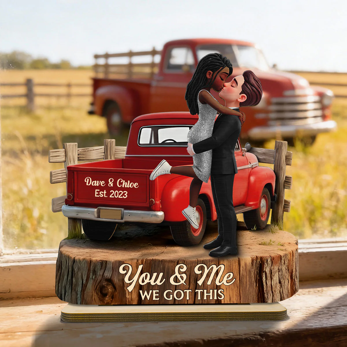 Romantic Couple Pickup Truck You & Me We Got This - Personalized 2-Layered Wooden Plaque - Anniversary Gift, Wedding Gift For Couple, Farmhouse Decor - Image 10